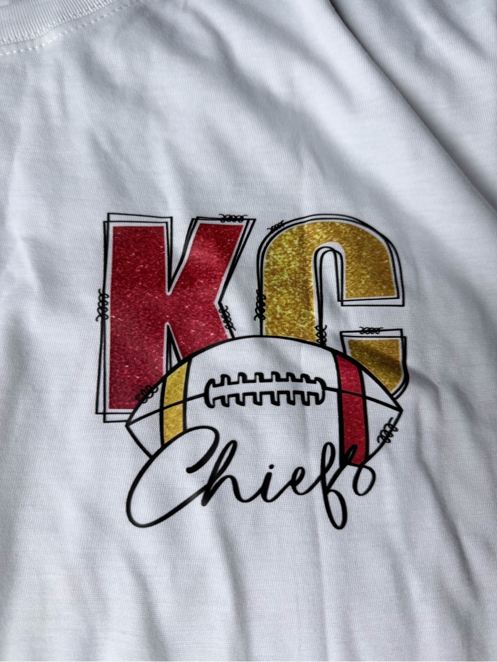KC Chiefs White Graphic Tee -